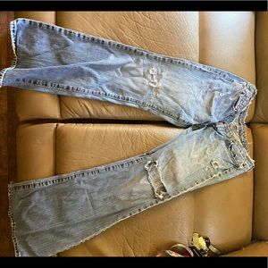 American Eagle Jeans flare leg distressed